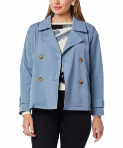 Best reviews of 🛒 MarlaWynne WynneLayers Cropped Double-Breasted Trench Jacket Storm Blue ⭐ -Outlet MarlaWynne Sales unnamed file 2344