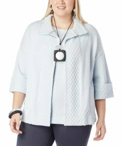 Wholesale ✔️ MarlaWynne Solid Sweater Knit Topper Sky Blue 😀 -Outlet MarlaWynne Sales unnamed file 2393