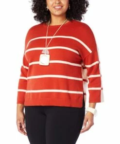 Best Pirce 👏 MarlaWynne WynneLayers SoftKNIT 2-Tone Striped Sweater Ecru/black 🔔 -Outlet MarlaWynne Sales unnamed file 2426