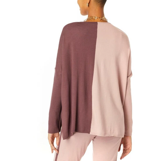 Best deal 😍 MarlaWynne WynneLayers SoftKNIT 2-Tone Colorblocked Boxy Sweater Pearl Heather Gray/sesame 👏 4 Best deal 😍 MarlaWynne WynneLayers SoftKNIT 2-Tone Colorblocked Boxy Sweater Pearl Heather Gray/sesame 👏 - Image 2