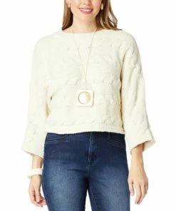 Deals 😀 MarlaWynne WynneLayers COZYcomfy Plush Cable-Knit Popover Storm Blue 🧨