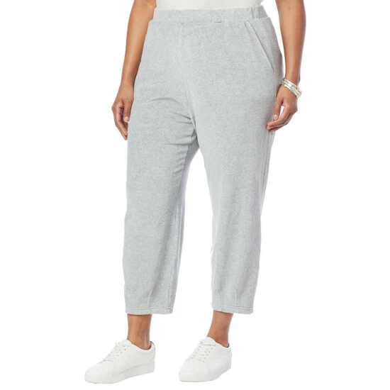 Cheapest 🥰 MarlaWynne WynneLayers Velour Knit Pull-On Crop Lantern Pant Ecru 😍 4 Cheapest 🥰 MarlaWynne WynneLayers Velour Knit Pull-On Crop Lantern Pant Ecru 😍 - Image 2