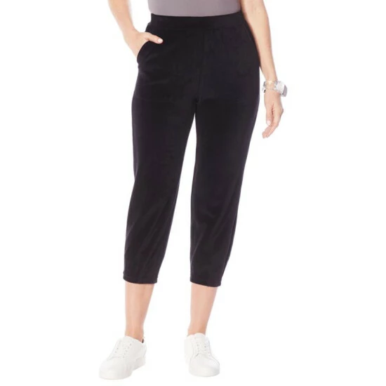 Cheapest 🥰 MarlaWynne WynneLayers Velour Knit Pull-On Crop Lantern Pant Ecru 😍 6 Cheapest 🥰 MarlaWynne WynneLayers Velour Knit Pull-On Crop Lantern Pant Ecru 😍 - Image 4