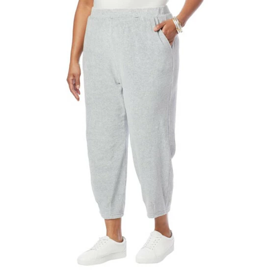 Cheapest 🥰 MarlaWynne WynneLayers Velour Knit Pull-On Crop Lantern Pant Ecru 😍 8 Cheapest 🥰 MarlaWynne WynneLayers Velour Knit Pull-On Crop Lantern Pant Ecru 😍 - Image 6