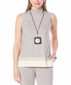 Cheap ❤️ MarlaWynne WynneLayers Colorblocked Intarsia Sweater Knit Tank Light Heather Gray/ecru 🎉 -Outlet MarlaWynne Sales unnamed file 2501