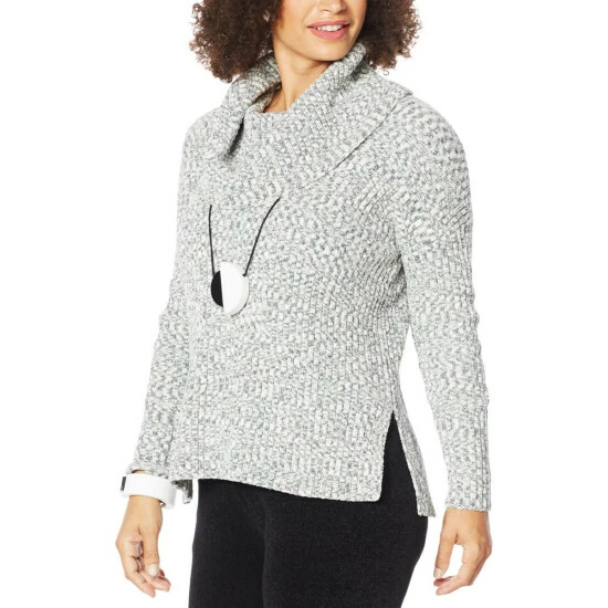 Coupon ๐ MarlaWynne WynneLayers Chenille Space-Dyed Cowl Neck Sweater Gray Slate Combo ๐งจ 3 Coupon ๐ MarlaWynne WynneLayers Chenille Space-Dyed Cowl Neck Sweater Gray Slate Combo ๐งจ