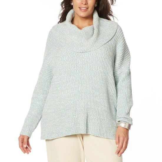 Coupon ๐ MarlaWynne WynneLayers Chenille Space-Dyed Cowl Neck Sweater Gray Slate Combo ๐งจ 5 Coupon ๐ MarlaWynne WynneLayers Chenille Space-Dyed Cowl Neck Sweater Gray Slate Combo ๐งจ - Image 3