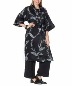 Hot Sale ❤️ MarlaWynne WynneLounge Matte And Shine Washed Satin Maxi Robe Black Combo 🧨 -Outlet MarlaWynne Sales unnamed file 2533
