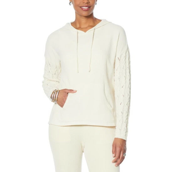 Discount ๐ฅฐ MarlaWynne WynneLayers Chenille Cable-Sleeve Hoodie Blue Gray ๐ 7 Discount ๐ฅฐ MarlaWynne WynneLayers Chenille Cable-Sleeve Hoodie Blue Gray ๐ - Image 5