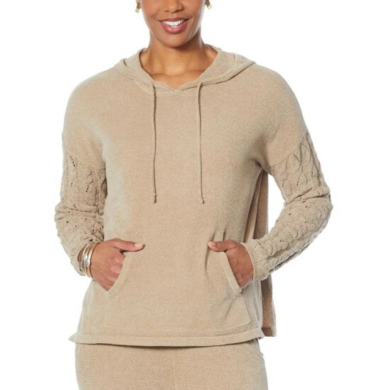 Discount ๐ฅฐ MarlaWynne WynneLayers Chenille Cable-Sleeve Hoodie Blue Gray ๐ 8 Discount ๐ฅฐ MarlaWynne WynneLayers Chenille Cable-Sleeve Hoodie Blue Gray ๐ - Image 6