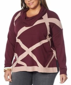 Cheapest 🔥 MarlaWynne WynneLayers SoftKNIT Cowl-Neck Intarsia Sweater Twilight Blue 🥰 -Outlet MarlaWynne Sales unnamed file 2554