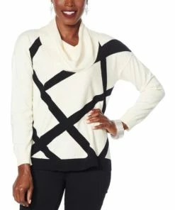 Cheapest 🔥 MarlaWynne WynneLayers SoftKNIT Cowl-Neck Intarsia Sweater Twilight Blue 🥰 -Outlet MarlaWynne Sales unnamed file 2555