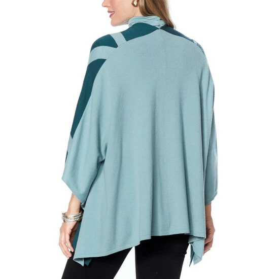 Brand new ✨ MarlaWynne WynneLayers SoftKNIT Intarsia Poncho Cardigan Oatmeal Heather 🎁 4 Brand new ✨ MarlaWynne WynneLayers SoftKNIT Intarsia Poncho Cardigan Oatmeal Heather 🎁 - Image 2