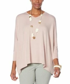 Deals 🤩 MarlaWynne WynneLayers Unstructured 3/4-Sleeve Poncho Top Basil 😀 -Outlet MarlaWynne Sales unnamed file 2582