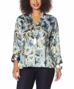 Flash Sale ✔️ MarlaWynne WynneLayers Print Pebbled Satin Button-Up 👚 Shirt Multi Floral 💯 -Outlet MarlaWynne Sales unnamed file 2587