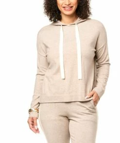 Best reviews of 🎁 MarlaWynne WynneLayers SoftKNIT Hoodie With Contrast Drawstring Heather Latte/ecru Combo 🔥 -Outlet MarlaWynne Sales unnamed file 259