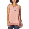 Hot Sale 😍 MarlaWynne WynneLayers Washed Crepe Tank With Chiffon Hem Light Canyon Rose 👍