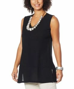 Flash Sale 👍 MarlaWynne Wynne Layers Washed Crepe Sleeveless Tunic Mink ✨ -Outlet MarlaWynne Sales unnamed file 2668