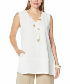 Flash Sale 👍 MarlaWynne Wynne Layers Washed Crepe Sleeveless Tunic Mink ✨ -Outlet MarlaWynne Sales unnamed file 2670