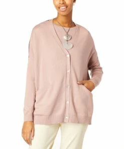 Flash Sale 🌟 MarlaWynne WynneLayers SoftKNIT 2-Tone Unstructured Cardigan Woodrose/plumberry 🎁