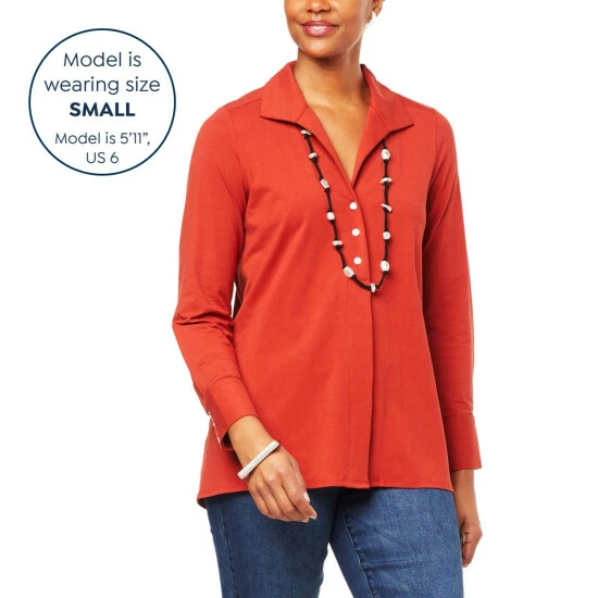 Wholesale โ MarlaWynne WynneLayers Easy Fit Everyday Cotton Knit ๐ Shirt Blue Fog ๐ 6 Wholesale โ MarlaWynne WynneLayers Easy Fit Everyday Cotton Knit ๐ Shirt Blue Fog ๐ - Image 4