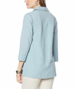 Deals 🛒 MarlaWynne Running Stitch Henley Popover Soft Peach 😀 -Outlet MarlaWynne Sales unnamed file 2701
