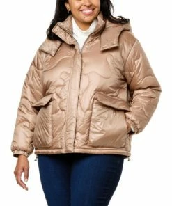 Best Pirce 👍 MarlaWynne "As Is" WynneCollection Pearlized Hooded Puffer Jacket With Pockets Bronze ❤️ -Outlet MarlaWynne Sales unnamed file 2778