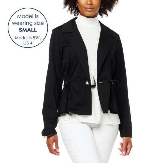 Best Pirce ๐ MarlaWynne "As Is" WynneCollection Cropped Single-Breasted Trench Jacket Black ๐ 4 Best Pirce ๐ MarlaWynne "As Is" WynneCollection Cropped Single-Breasted Trench Jacket Black ๐ - Image 2