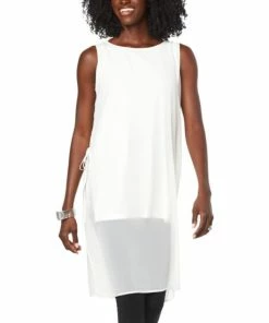 Budget 🥰 MarlaWynne "As Is" WynneLayers Mixed Media Tunic With Chiffon Overlay Cloud 🔥 -Outlet MarlaWynne Sales unnamed file 2824