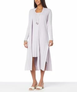 Flash Sale 🥰 "As Is" MarlaWynne Variegated Rib Knit Duster Soft Lilac 👍