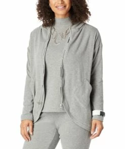 Best Sale 👍 MarlaWynne "As Is" WynneLayersHoooded Drawstring Cardigan Medium Heather Gray 🥰 -Outlet MarlaWynne Sales unnamed file 2839