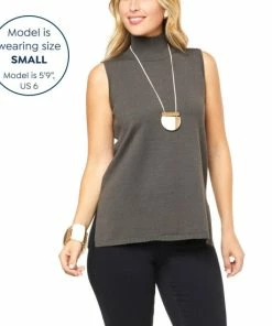 Deals 🧨 MarlaWynne WynneLayers SoftKNIT Mock-Neck Tank Dark Camel ⭐ -Outlet MarlaWynne Sales unnamed file 287
