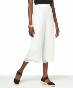 New 👍 MarlaWynne "As Is" WynneLayers Pull-On Crop Pant With Chiffon Overlay Cloud 🥰 -Outlet MarlaWynne Sales unnamed file 2900