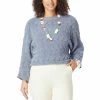 Best Sale 🥰 MarlaWynne "As Is" WynneLayers COZYcomfy Plush Cable-Knit Popover Storm Blue 🌟