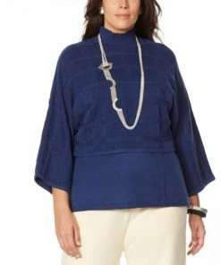 Budget ✔️ "As Is" MarlaWynne SoftKNIT Plaid-Textured Sweater Popover Black 🔔 -Outlet MarlaWynne Sales unnamed file 2943