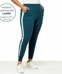 Hot Sale ✨ MarlaWynne WynneLayers SoftKNIT Jogger Pant With Contrast Stripe Heather Latte/ecru Combo 💯 -Outlet MarlaWynne Sales unnamed file 295