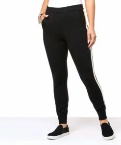 Hot Sale ✨ MarlaWynne WynneLayers SoftKNIT Jogger Pant With Contrast Stripe Heather Latte/ecru Combo 💯 -Outlet MarlaWynne Sales unnamed file 299