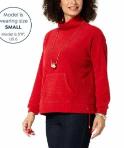 Wholesale ⭐ MarlaWynne WynneLayers Plush Ottoman Knit Mock-Neck Top With Drawstring Inky Blue ⌛ -Outlet MarlaWynne Sales unnamed file 3