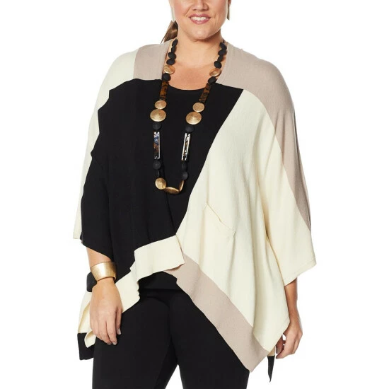 Best reviews of ๐ MarlaWynne WynneLayers Colorblocked Sweater Knit Poncho Cardigan ๐ 5 Best reviews of ๐ MarlaWynne WynneLayers Colorblocked Sweater Knit Poncho Cardigan ๐ - Image 3