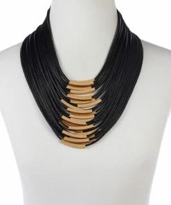 Cheapest 🧨 MarlaWynne 18" Faux Leather Multi-Strand Dramatic Necklace 🤩