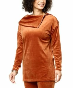 Budget 👍 MarlaWynne "As Is" WynneLayers Velour Cowl Neck Tunic Top With Zipper Details ✔️ -Outlet MarlaWynne Sales unnamed file 3093