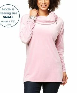 Budget 👍 MarlaWynne "As Is" WynneLayers Velour Cowl Neck Tunic Top With Zipper Details ✔️ -Outlet MarlaWynne Sales unnamed file 3094