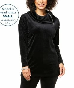 Budget 👍 MarlaWynne "As Is" WynneLayers Velour Cowl Neck Tunic Top With Zipper Details ✔️ -Outlet MarlaWynne Sales unnamed file 3096