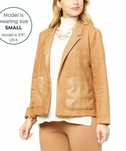 Best Sale 🔔 MarlaWynne "As Is" WynneCollection Bonded Faux Suede/Leather Blazer 🔔 -Outlet MarlaWynne Sales unnamed file 3145
