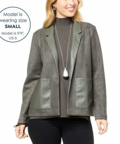 Best Sale 🔔 MarlaWynne "As Is" WynneCollection Bonded Faux Suede/Leather Blazer 🔔 -Outlet MarlaWynne Sales unnamed file 3146