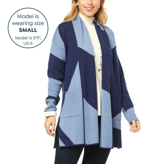 Hot Sale ๐ฏ MarlaWynne "As Is" WynneCollection Graphic Jacquard Knit Topper ๐ 6 Hot Sale ๐ฏ MarlaWynne "As Is" WynneCollection Graphic Jacquard Knit Topper ๐ - Image 4