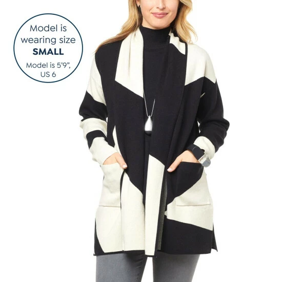 Hot Sale ๐ฏ MarlaWynne "As Is" WynneCollection Graphic Jacquard Knit Topper ๐ 7 Hot Sale ๐ฏ MarlaWynne "As Is" WynneCollection Graphic Jacquard Knit Topper ๐ - Image 5