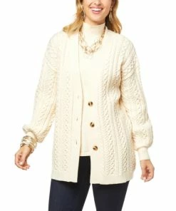 New ⌛ MarlaWynne "As Is" WynneCollection Cable Knit Cardigan 😀