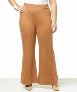 Deals 😀 MarlaWynne WynneLayers 360stretch Soft Flare Pant Dark Camel 🧨 -Outlet MarlaWynne Sales unnamed file 329