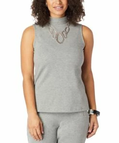 Best deal 🧨 "As Is" MarlaWynne Microfleece Mock-Neck Tank With Side Slits 🔥